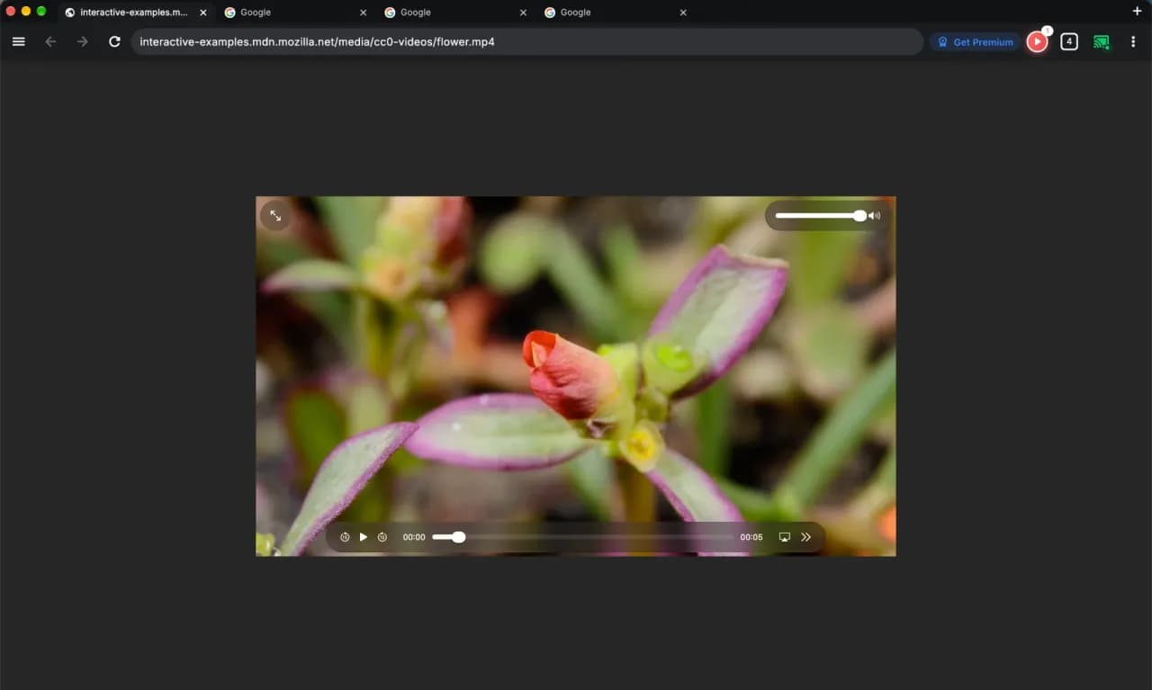 CastBrowser Mac app with a web video open and the cast button highlighted green
