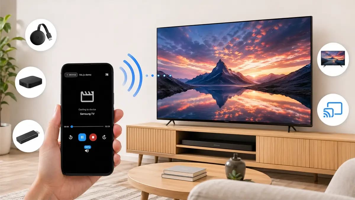 Phone casting a web video to a TV using CastBrowser